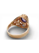 حرف يدوية فينتاج خاتم Alexandrite 14 كارت من الذهب الأحمر الوردي vrc012r-ax Art Deco أسلوب مجوهرات فينتاج روسي سوفيتي من اتحاد ا